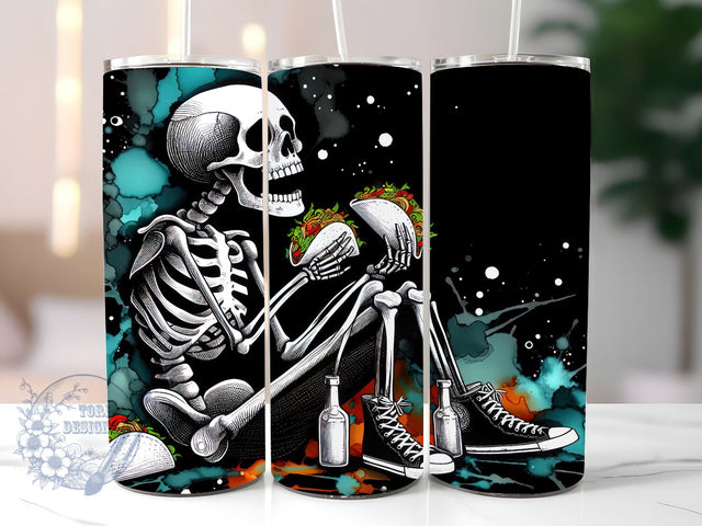 Tarot Card 20 oz Skinny Tumbler Sublimation Design, Funny skeleton The Taco Tumbler Png, Straight & Tapered Tumbler Wrap, Instant Digital Download Sublimation ToriDesigns 