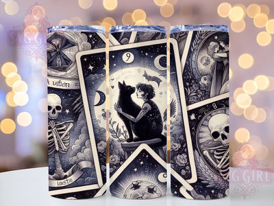 Tarot Card 20oz Tumbler Wrap Sublimation Design, Straight Tapered Tumbler Wrap, Halloween Tarot Cards Tumbler Png, Instant Digital Download Sublimation SvggirlplusArt 