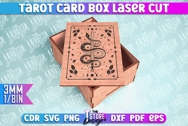 Tarot Card Box Laser Cut | Tarot Card Design | CNC File SVG The T Store Design 