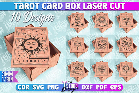 Tarot Card Box Laser Cut | Tarot Card Design | CNC File SVG The T Store Design 