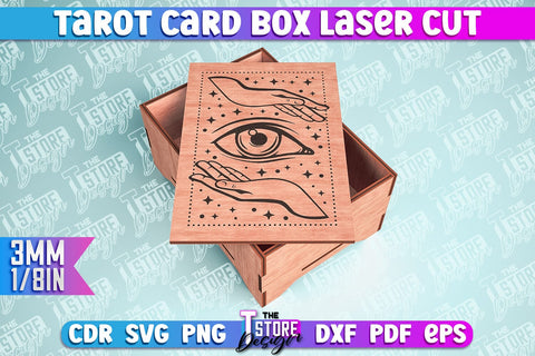 Tarot Card Box Laser Cut | Tarot Card Design | CNC File SVG The T Store Design 