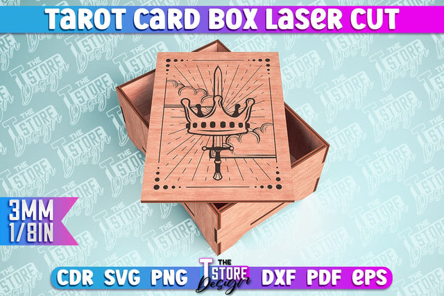 Tarot Card Box Laser Cut | Tarot Card Design | CNC File SVG The T Store Design 