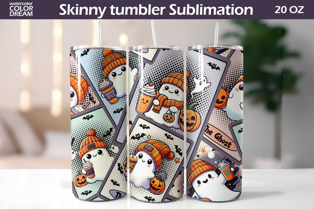 Tarot Card Halloween Tumbler | Tumbler Seamless Design Sublimation WatercolorColorDream 
