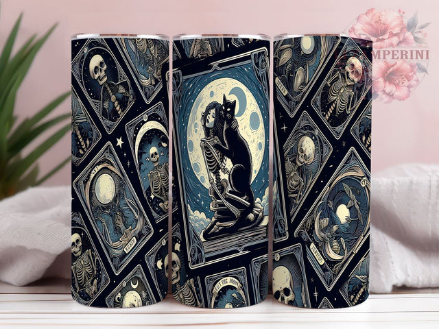 Tarot Cards Halloween Witchy Vibes Celestial 20oz Tumbler Wrap PNG, Tarot Cards Halloween Tumbler PNG Sublimation Design, Straight & Tapered Tumbler Wrap, Instant Digital Sublimation Li Zamperini 