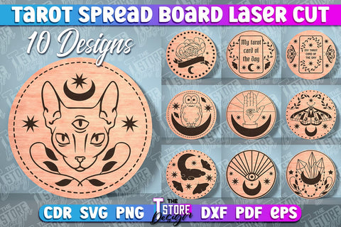 Tarot Spread Board Laser Cut | Tarot Board SVG Design SVG The T Store Design 