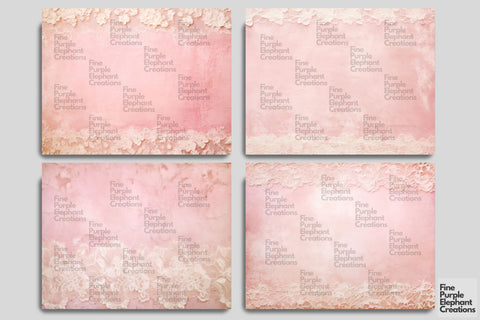 Tattered White Lace on Pink Digital Junk Journal Double Pages Digital Pattern Fine Purple Elephant Creations 