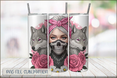 Tattoo Woman 20 Oz Tumbler Wrap PNG Sublimation Shetara Begum 