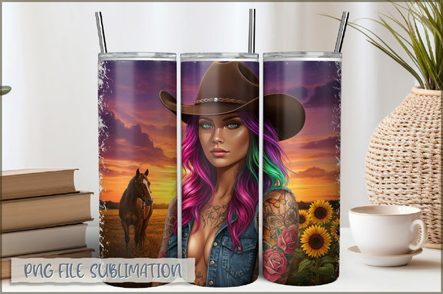 Tattoo Woman 20 Oz Tumbler Wrap PNG Sublimation Shetara Begum 