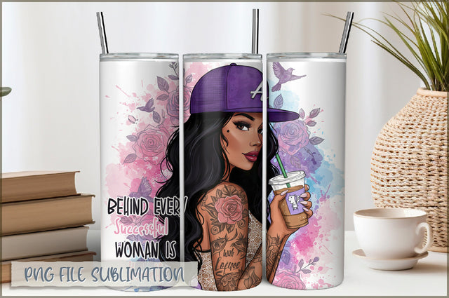 Tattoo Woman 20 Oz Tumbler Wrap PNG Sublimation Shetara Begum 