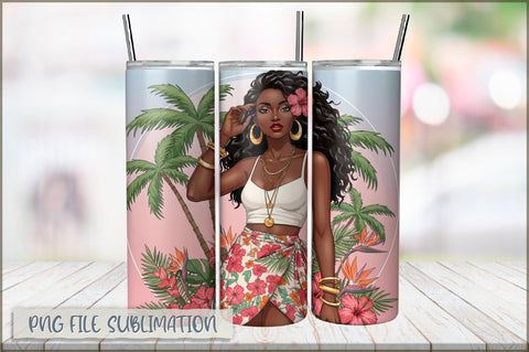 Tattoo Woman 20 Oz Tumbler Wrap PNG Sublimation Shetara Begum 