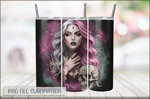 Tattoo Woman 20 Oz Tumbler Wrap PNG Sublimation Shetara Begum 