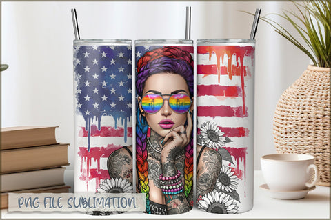 Tattoo Woman 20 Oz Tumbler Wrap PNG Sublimation Shetara Begum 