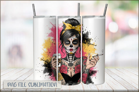 Tattoo Woman 20 Oz Tumbler Wrap PNG Sublimation Shetara Begum 