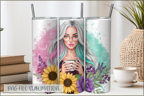 Tattoo Woman 20 Oz Tumbler Wrap PNG Sublimation Shetara Begum 