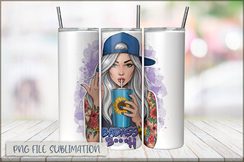 Tattoo Woman 20 Oz Tumbler Wrap PNG Sublimation Shetara Begum 