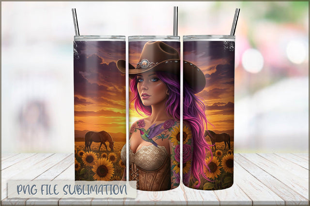 Tattoo Woman 20 Oz Tumbler Wrap PNG Sublimation Shetara Begum 