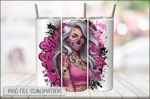 Tattoo Woman 20 Oz Tumbler Wrap PNG Sublimation Shetara Begum 