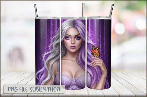 Tattoo Woman 20 Oz Tumbler Wrap PNG Sublimation Shetara Begum 