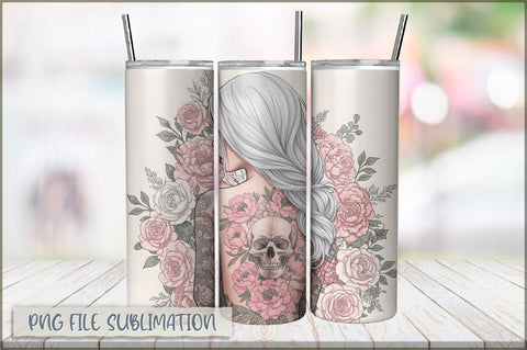 Tattoo Woman 20 Oz Tumbler Wrap PNG Sublimation Shetara Begum 