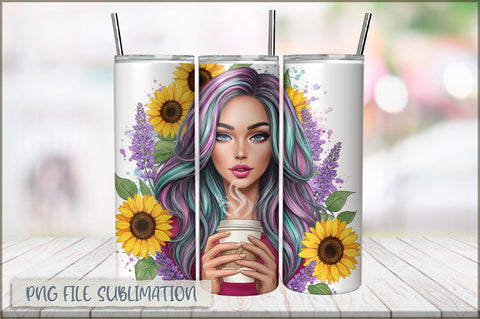 Tattoo Woman 20 Oz Tumbler Wrap PNG Sublimation Shetara Begum 
