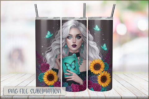 Tattoo Woman 20 Oz Tumbler Wrap PNG Sublimation Shetara Begum 