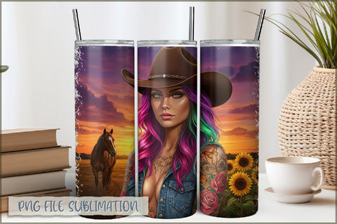 Tattoo Woman 20 Oz Tumbler Wrap PNG Sublimation Shetara Begum 