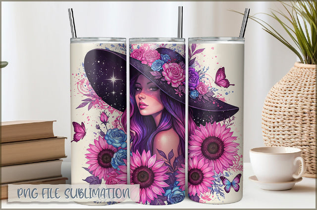 Tattoo Woman 20 Oz Tumbler Wrap PNG Sublimation Shetara Begum 