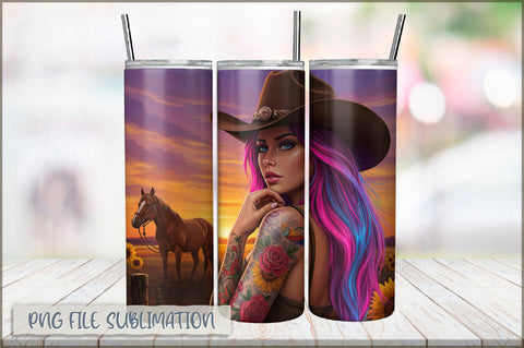 Tattoo Woman 20 Oz Tumbler Wrap PNG Sublimation Shetara Begum 