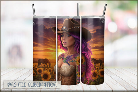 Tattoo Woman 20 Oz Tumbler Wrap PNG Sublimation Shetara Begum 