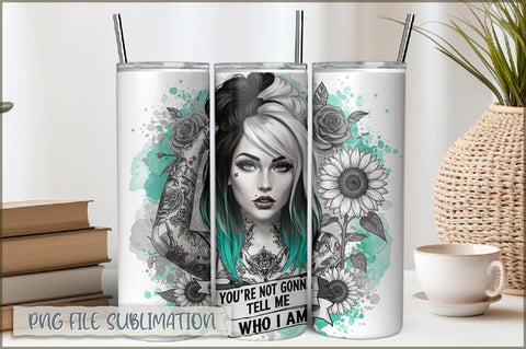 Tattoo Woman 20 Oz Tumbler Wrap PNG Sublimation Shetara Begum 