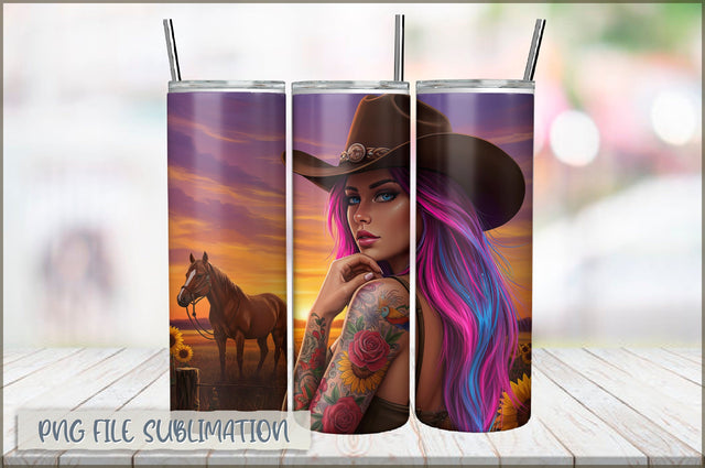 Tattoo Woman 20 Oz Tumbler Wrap PNG Sublimation Shetara Begum 