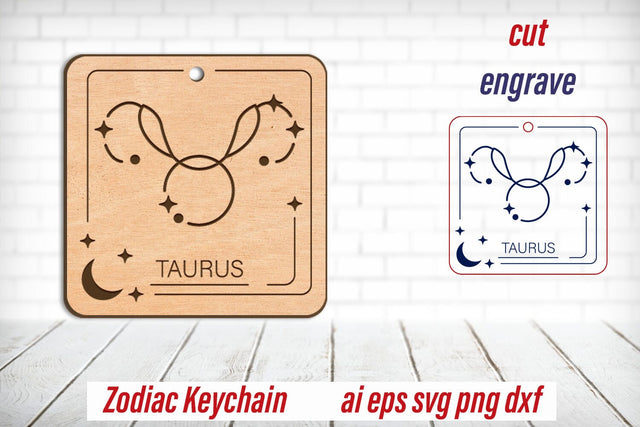 Taurus keychain svg, Zodiac sign, Astrology laser engraving SVG AnastasiyaArtDesign 