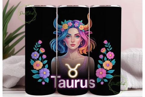 Taurus Zodiac 20oz Tumbler Design Sublimation PixelChick 