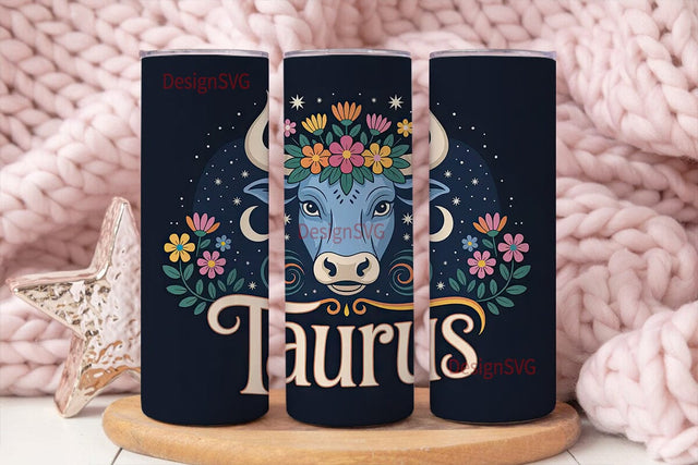 Taurus Zodiac 20oz Tumbler Wrap Sublimation DesignSVG 