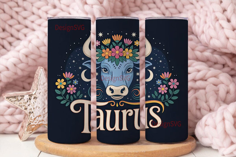 Taurus Zodiac 20oz Tumbler Wrap Sublimation DesignSVG 