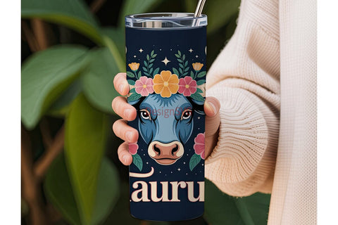 Taurus Zodiac 20oz Tumbler Wrap Sublimation DesignSVG 