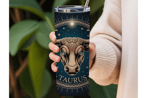 Taurus Zodiac 20oz Tumbler Wrap Sublimation DesignSVG 