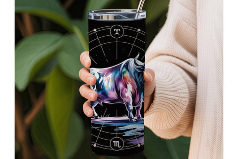 Taurus Zodiac 20oz Tumbler Wrap Sublimation DesignSVG 