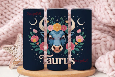 Taurus Zodiac 20oz Tumbler Wrap Sublimation DesignSVG 