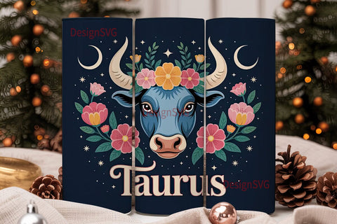 Taurus Zodiac 20oz Tumbler Wrap Sublimation DesignSVG 