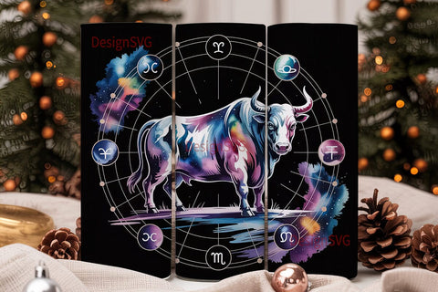 Taurus Zodiac 20oz Tumbler Wrap Sublimation DesignSVG 