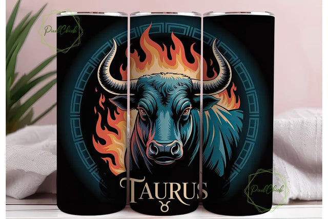 Taurus Zodiac 20oz Tumbler Wrap Sublimation PixelChick 