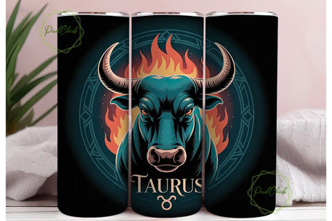 Taurus Zodiac 20oz Tumbler Wrap Sublimation PixelChick 