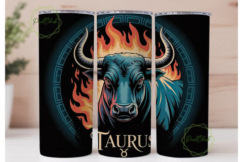 Taurus Zodiac 20oz Tumbler Wrap Sublimation PixelChick 