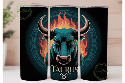 Taurus Zodiac 20oz Tumbler Wrap Sublimation PixelChick 