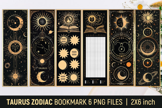Taurus zodiac bookmark Sublimation KMarinaDesign 