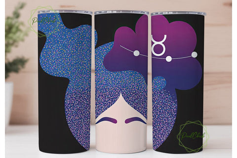 Taurus Zodiac Glitter 20oz Tumbler Wrap Sublimation PixelChick 