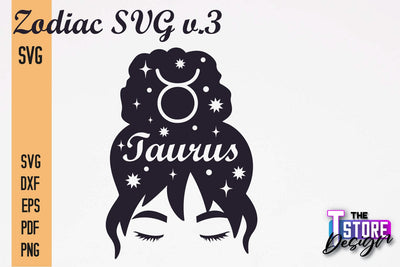 Taurus Zodiac SVG |Zodiac Signs SVG Design | Astrology Design SVG The T Store Design 