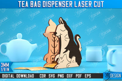 Tea Bag Dispenser | Tea Bag Holder | Tea Bag Organizer | Animals Design | CNC File SVG Fly Design 