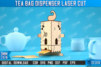 Tea Bag Dispenser | Tea Bag Holder | Tea Bag Organizer | Baby Design | CNC File SVG Fly Design 